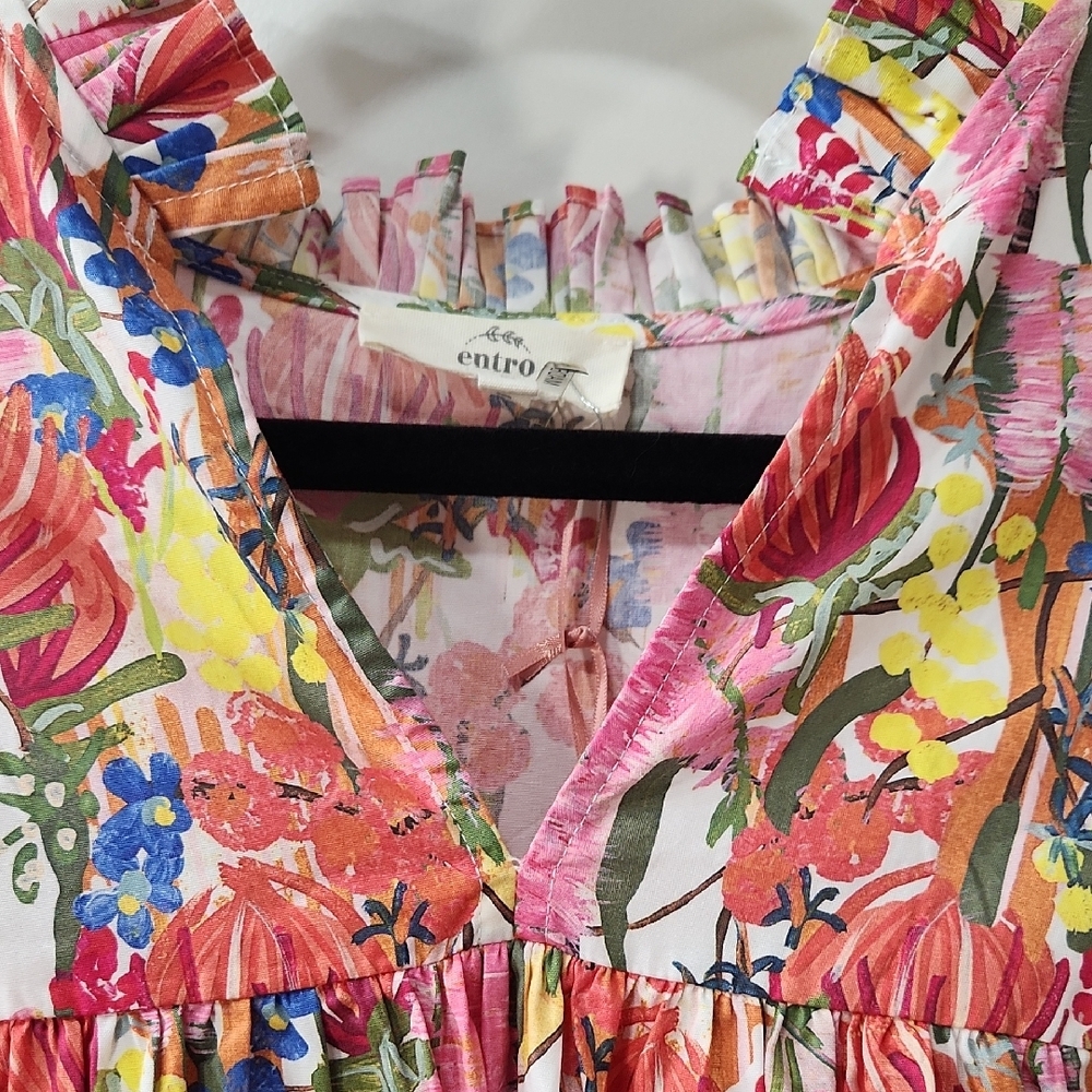 entro Pink Floral Puff-Sleeve Blouse - Picture 10 of 12